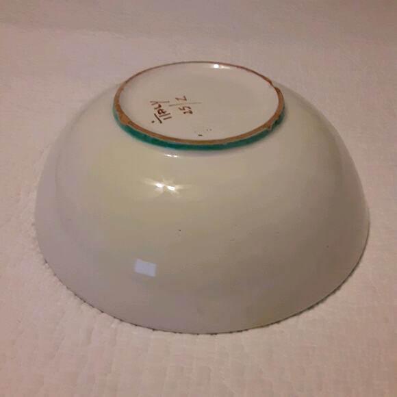 Vintage Italian Handmade & Painted Vegetable Graphic Serving Bowl Flaw - Picture 5 of 7